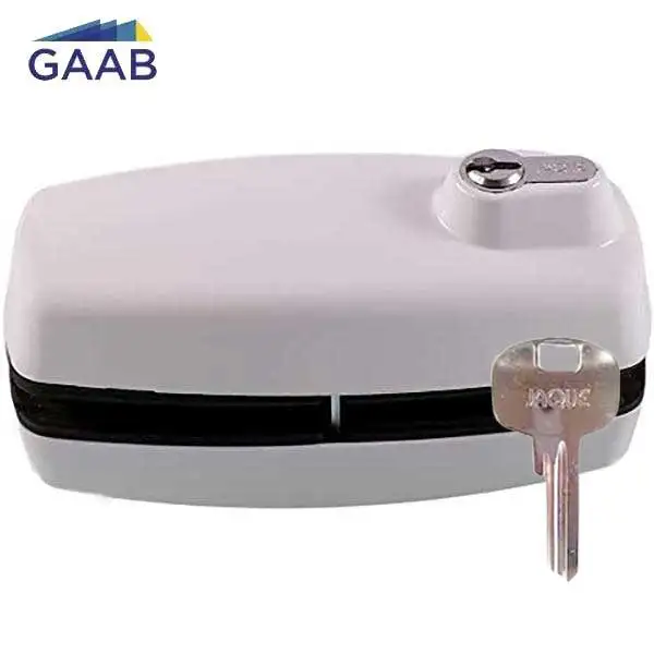GAAB - T180  - Tempered Frameless Glass Door Lock  - Reversible - 10 -12mm Doors - YALE Keyway - White
