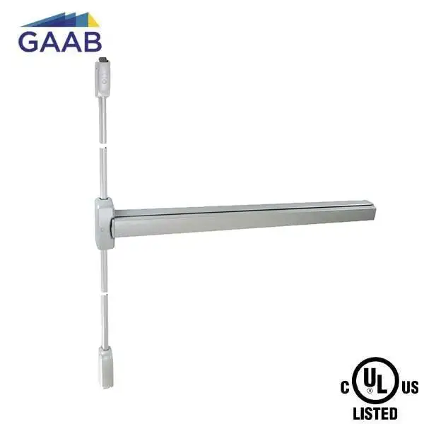 GAAB - T393-04  - Vertial Rod Exit Device - 3 Point Latch - Modular and Reversible - Up to 48" Doors - Satin Chrome