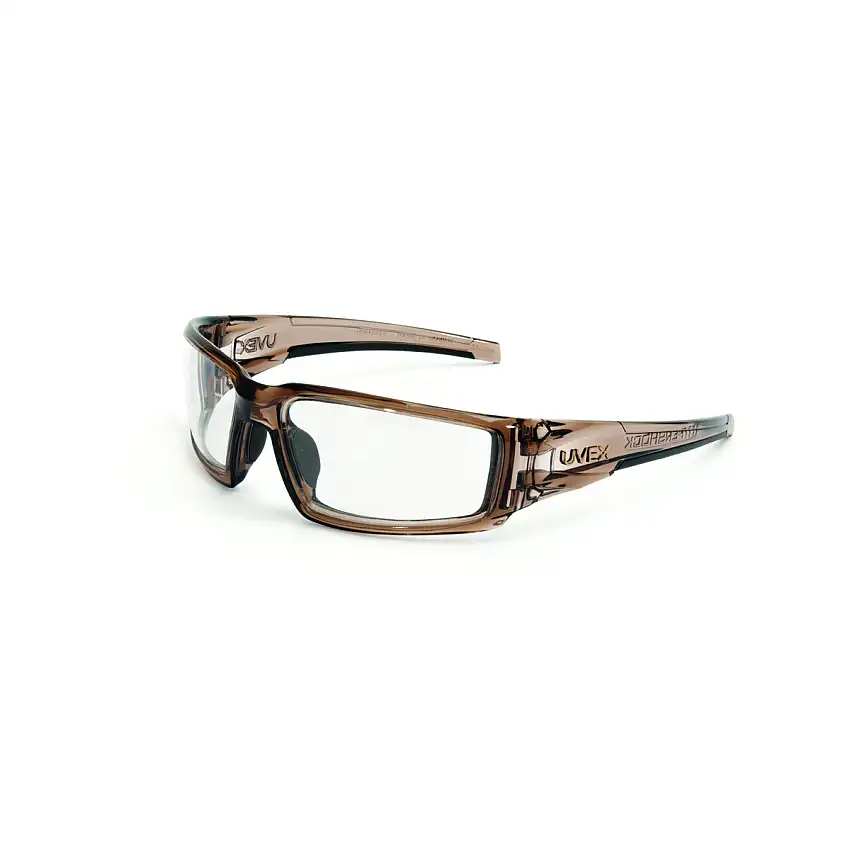 PIP Uvex Hypershock  Brown Safety Glasses With Clear Anti-Fog Lens