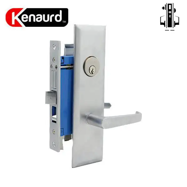Heavy Duty Mortise Lockset w/ Lever - 2-1/2" Backset - 26D - Satin Chrome - LH