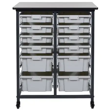 Luxor MBS-DR-8S4L Mobile Bin System Double Row with 8 Small and 4 Large Bins