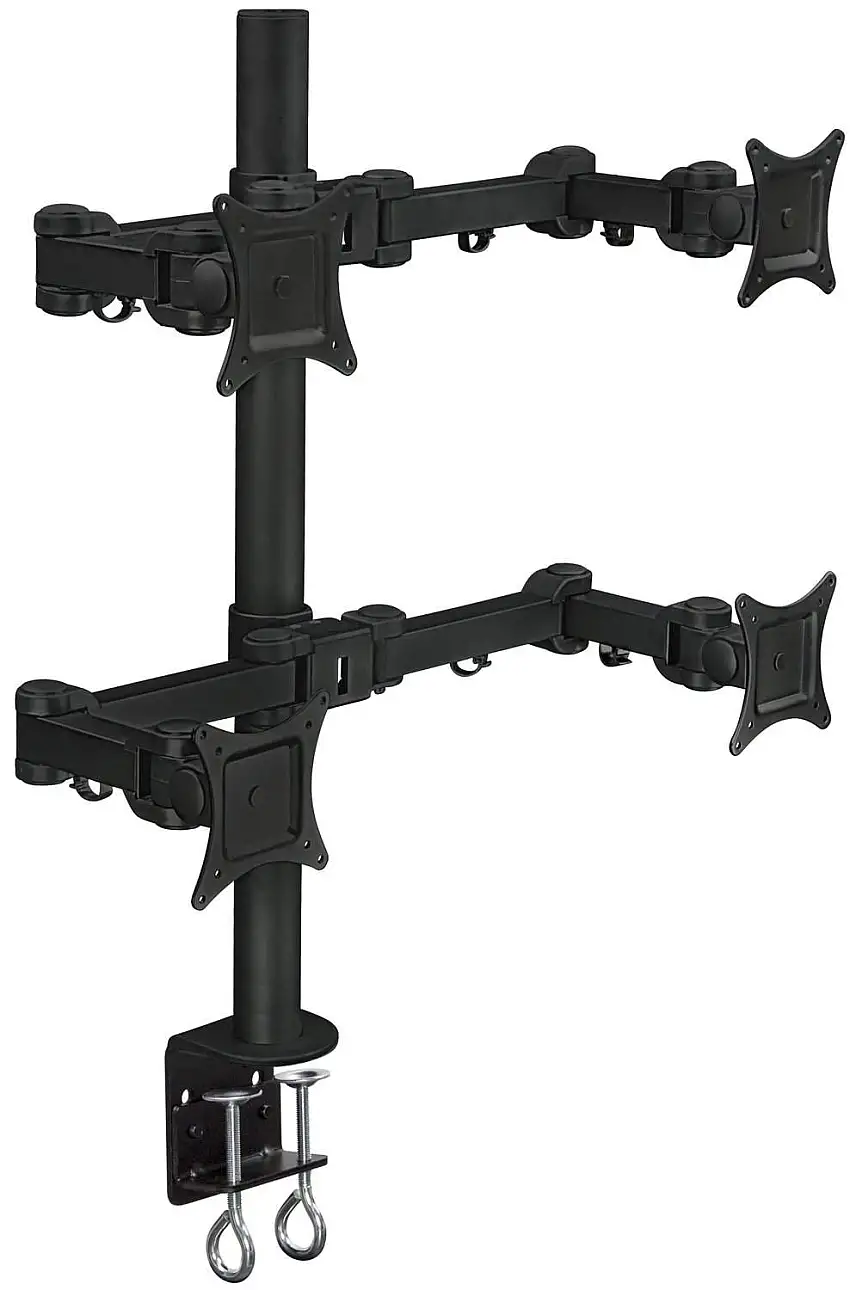 Mount-It! Articulating Quad Monitor Desk Mount w/Dual Arm Screens (MI-10754)