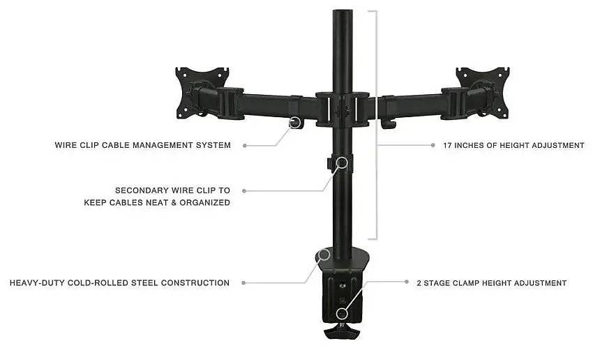 Mount-It Full Motion Dual Monitor Desk Mount For 13-27in Screens (MI-1752)