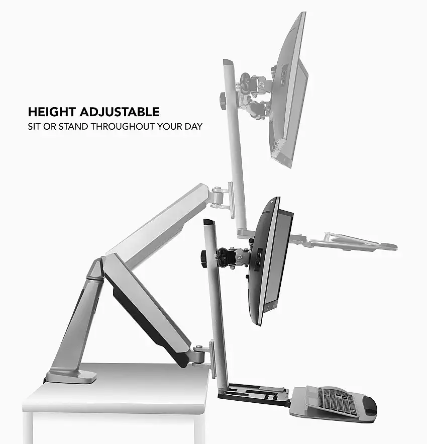 Mount-It Dual Monitor Stand Up Workstation Desk Converter (MI-7904)