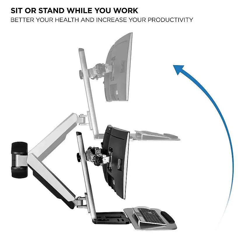 Mount-It Wall Mount Dual Monitor Workstation (MI-7906)