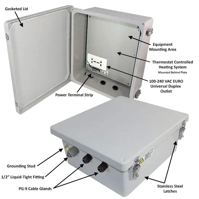Altelix NF141206HAU - 14x12x6 Weatherproof Heated NEMA Enclosure