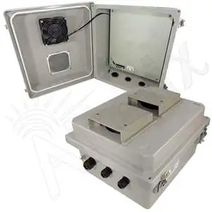 Altelix NF141208VFD4 - 14x12x8 Fiberglass Weatherproof Vented NEMA Enclosure with 48 VDC Cooling Fan