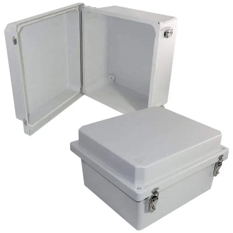 Altelix NF141208 - 14x12x8 Fiberglass Weatherproof NEMA 4X Enclosure with Quick Release Latches