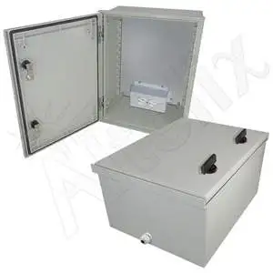 Altelix NFC161208A1 - 16x12x8 NEMA 3X Fiberglass Weatherproof Enclosure with Equipment Mounting Plate & 120 VAC Outlets