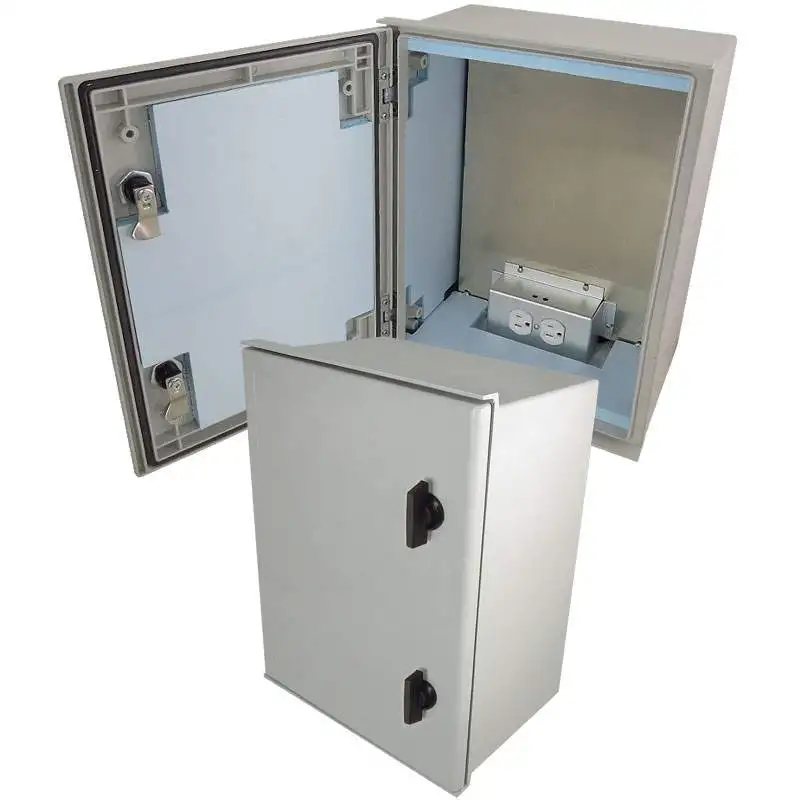 Altelix NFC161208HA1-Z - 16x12x8 Insulated NEMA 4X Fiberglass Heated Weatherproof Enclosure with 200W Heater and 120 VAC Outlets