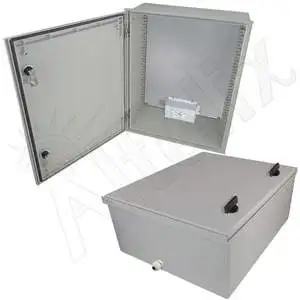 Altelix NFC201608A1 - 20x16x8 NEMA 3X Fiberglass Weatherproof Enclosure with Equipment Mounting Plate & 120 VAC Outlets