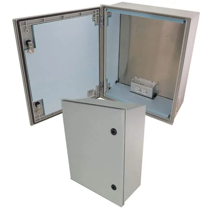 Altelix NFC201608HA1-Z - 20x16x8 Insulated NEMA 4X Fiberglass Heated Weatherproof Enclosure with 200W Heater and 120 VAC Outlets