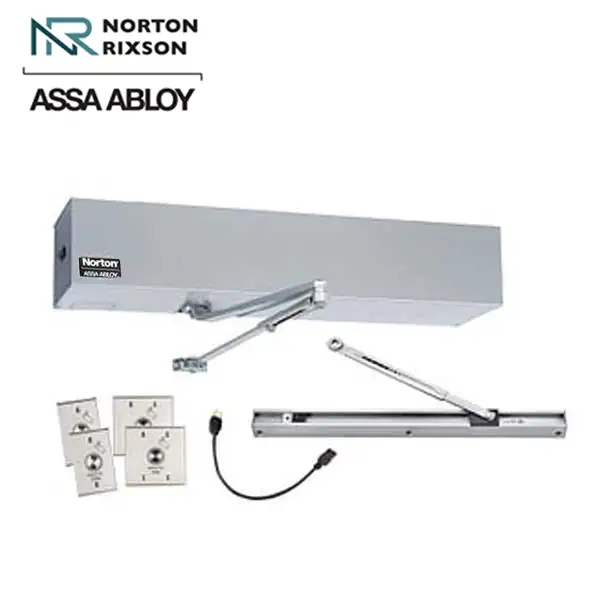 Norton - 5740K2 - Universal Door Operator Hands-Free Kit - Push & Pull Door Arms - Satin Aluminum