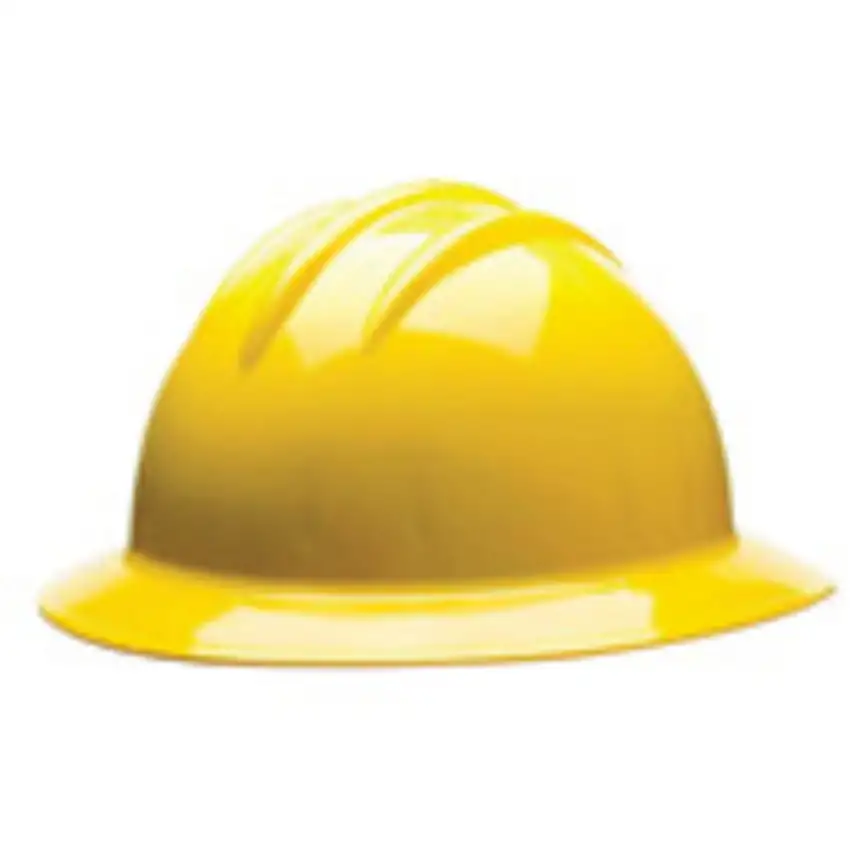 Bullard® Yellow Polyethylene Full Brim Hard Hat With 6 Point Ratchet Suspension