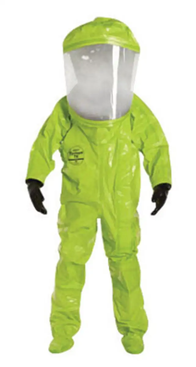 DuPont Personal Protection 3X Yellow Tychem 10000 28 mil Encapsulated Level A Chemical Protective Suit With Expanded Back And Front Entry