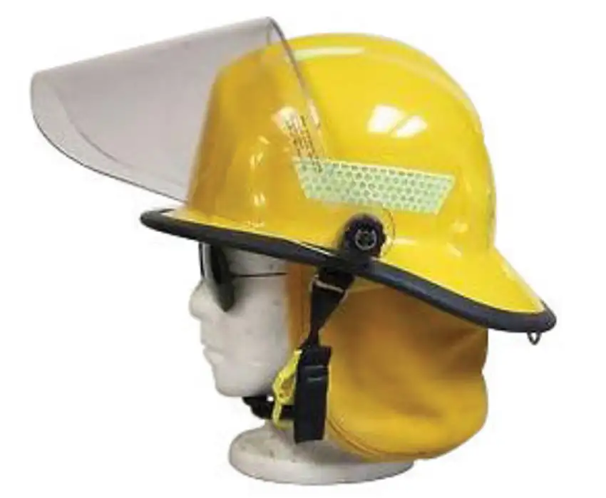 MSA Yellow Cairns Thermoplastic Cap Style Fire Helmet With Ratchet Suspension