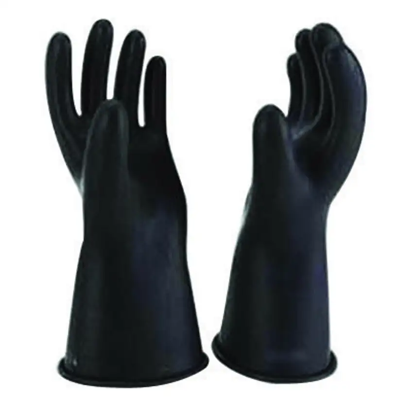 SALISBURY By PIP Size 10 12 Black 16 Type I Natural Rubber Class 1 High Voltage Electrical Insulating Linesmens Gloves With Straight Cuff