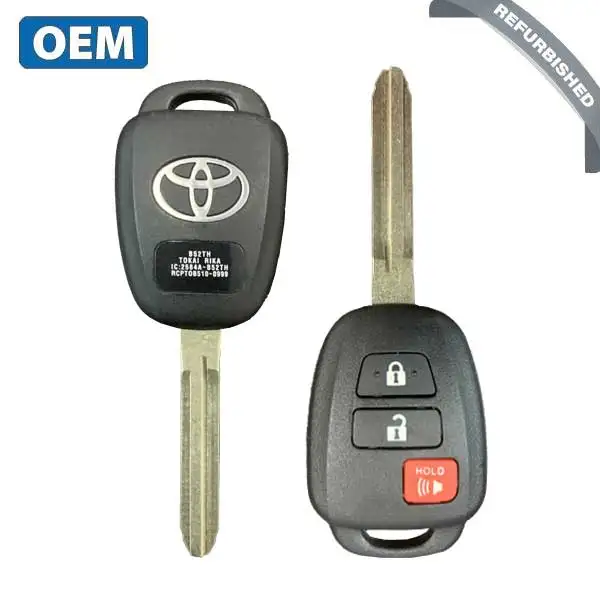 2015 Toyota Yaris  / 3-Button Remote Head Key / PN: 2854A-B52TH (H CHIP) (CANADA) (OEM Refurb)