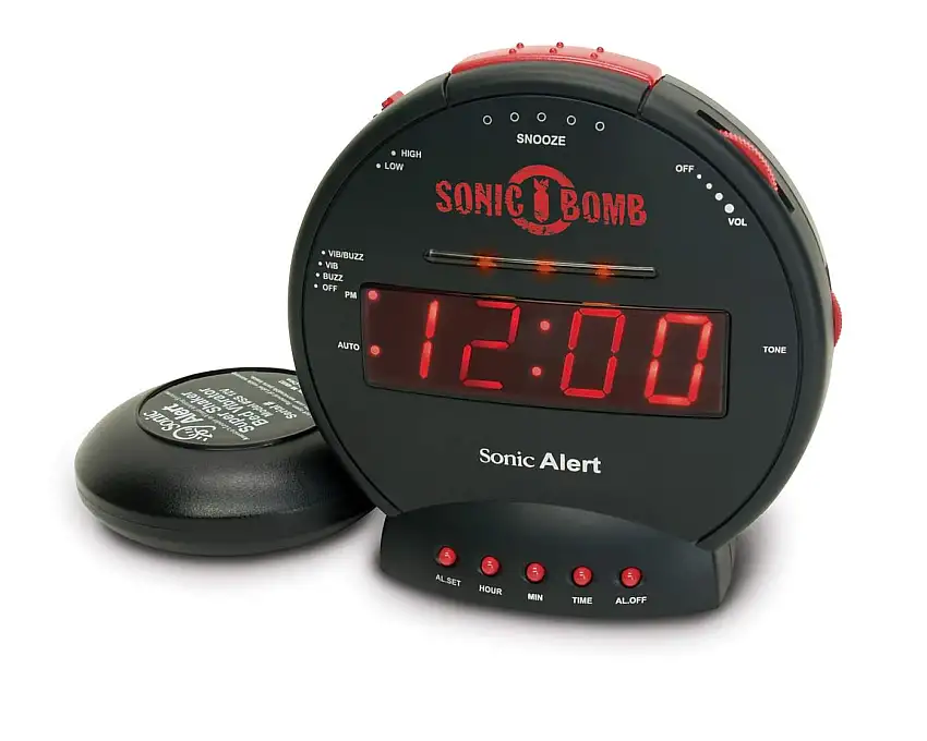 Sonic Alert Sonic Bomb Alarm Clock with Super Shaker (SBB500SS)