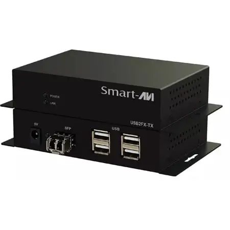 Smart-AVI USB2FX-S USB 2.0  Over Fiber Extender Set with Duplex LC Multimode SFP & Power Supplies - up to 500 Feet