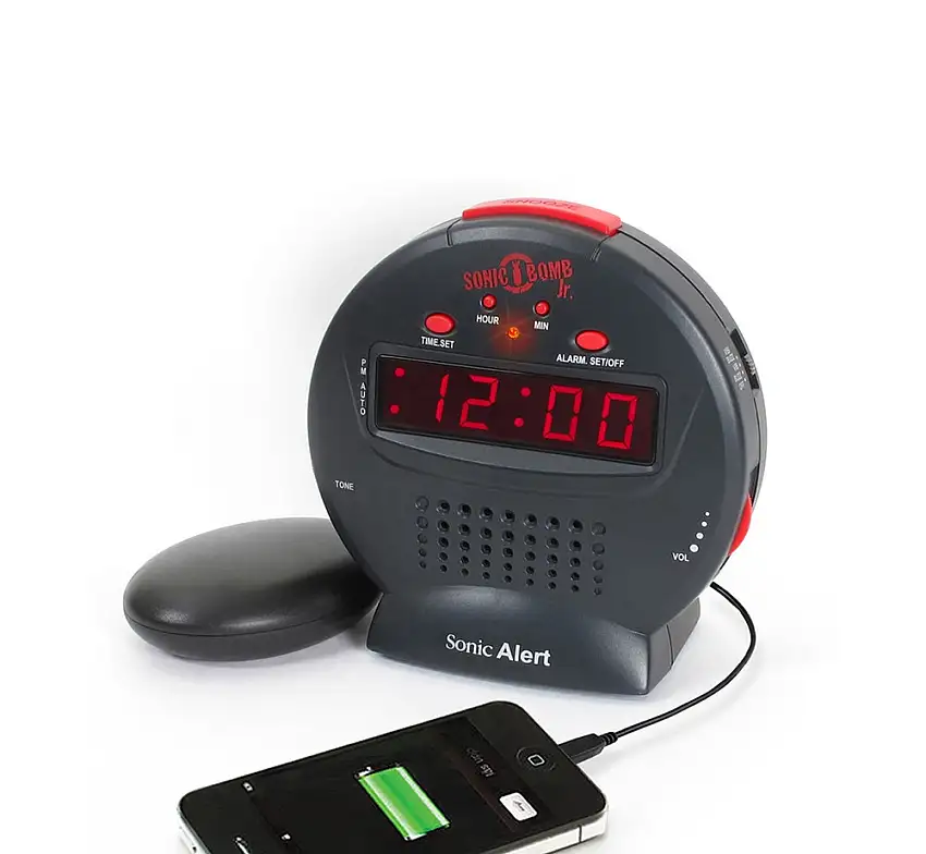 Sonic Alert Sonic Bomb Jr. Alarm Clock With Super Shaker (SBJ525SS)
