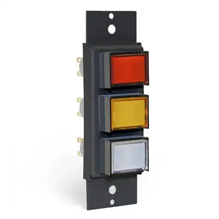 StudioHub SH-3BUT5V 3 Push-Button Panel with Solder Terminals and 5V LEDs