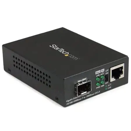 StarTech MCM1110SFP Gigabit Ethernet Over Fiber Extension Media Converter with Open SFP Slot - TAA