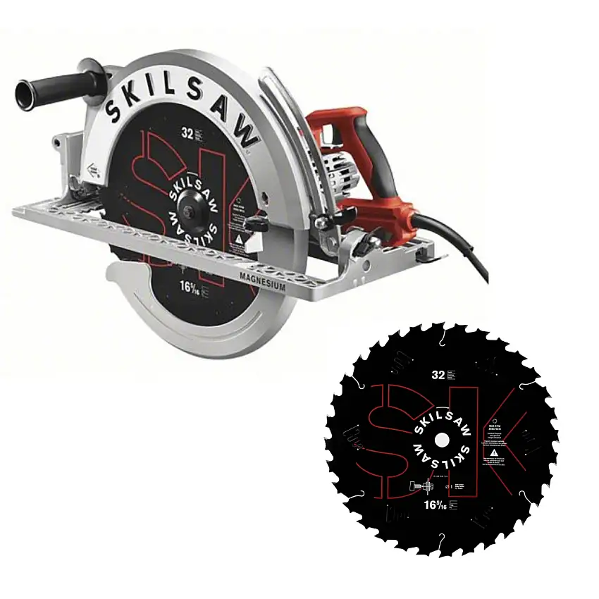 Skilsaw 16-5/16" Magnesium Super Sawsquatch Worm Drive Saw w/ Extra 32 Tooth Blade (SPT70V-11-SPT100)