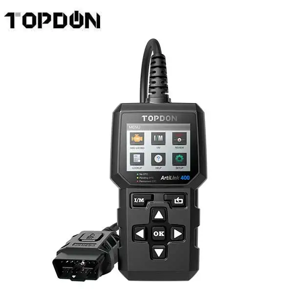 TOPDON - Artilink 400 - OBDII Diagnostic Scan Tool - O2 Sensor - 18V - 2.4" Color Display - DTC Library Lookup - Live Data Monitoring