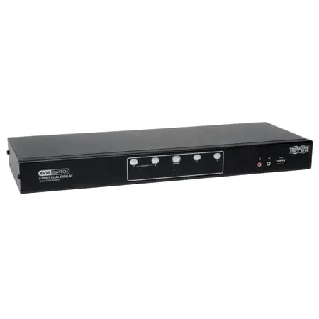 Tripp Lite B004-2DUA4-K 4-Port Dual Monitor DVI KVM Switch Audio/ USB 2.0 Hub/ Cable TAA