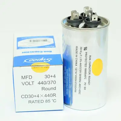 Supco CD30+4X440R HVAC Motor Round Dual Run Capacitor 30 + 4 MFD 440 Volts