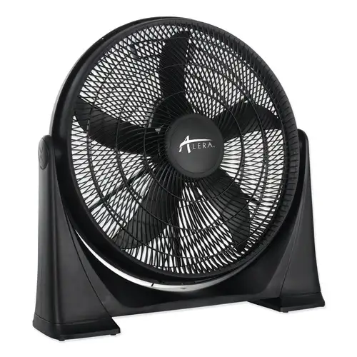 Alera 120V 0.65 Amp 20 in. 3-Speed Plastic Super-Circulator Tilt Fan - Black
