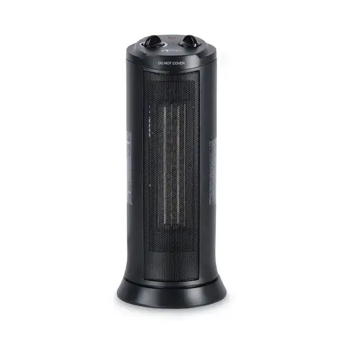 Alera 7.37 in. x 7.37 in. x 17.37 in. 1,500 Watts Mini Tower Ceramic Heater - Black