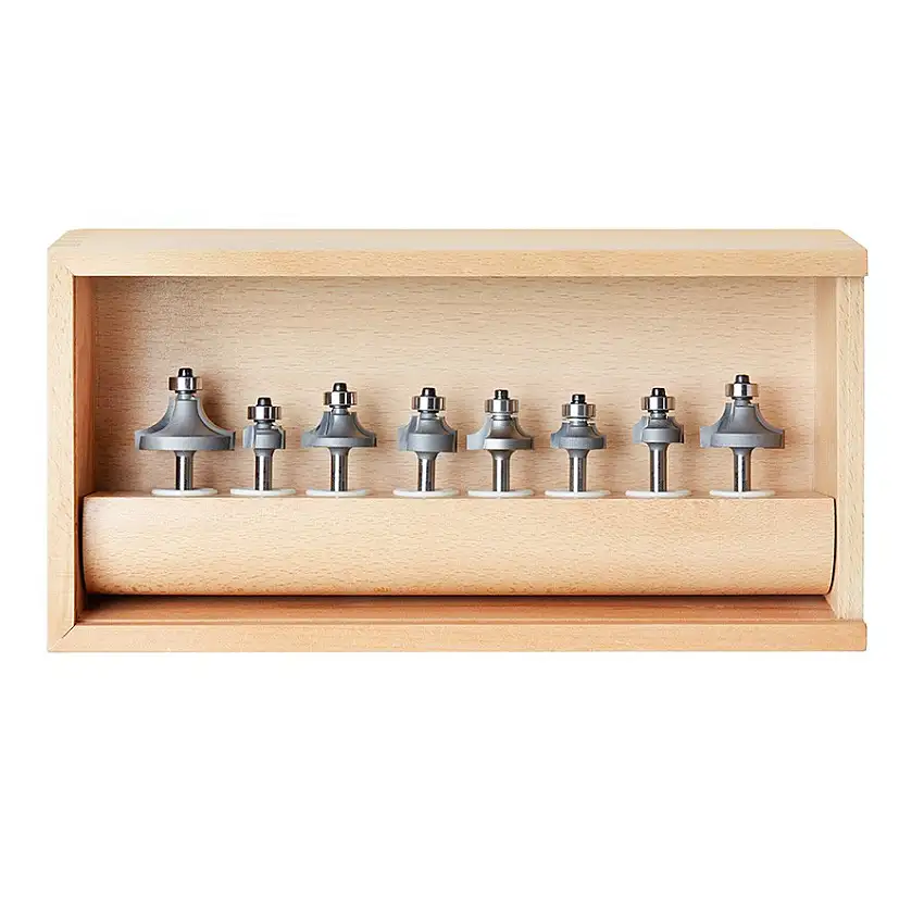 Amana 8-pc Corner Round & Beading 1/4 Inch Shank Router Bit Collection (AMS-550)