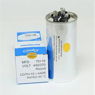 Supco CD70+10X440R HVAC Motor Round Dual Run Capacitor 70 + 10 MFD 440 Volts