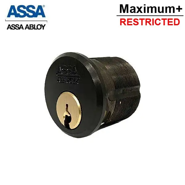 ASSA - Maximum+ Restricted - Mortise Cylinder - 1-1/8" - KD - 624 - Dark Oxidized Bronze