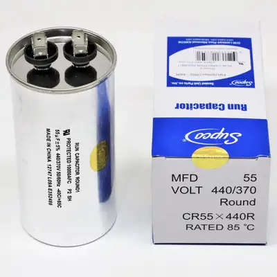 Supco CR55X440R HVAC Motor Round Run Capacitor 55 MFD 440 Volts
