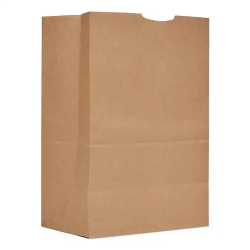 Ross & Wallace Paper Products 110410 12 in. x 7 in. x 17 in. 52 lbs. Capacity 1/6 BBL Grocery Paper Bags - Kraft (500/Bundle)