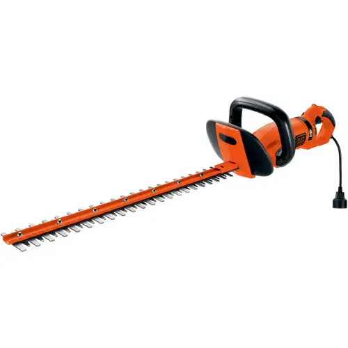 Black & Decker 120V 3.3 Amp 24 in. Corded Hedge Trimmer with Rotating Handle and Dual Action Blades