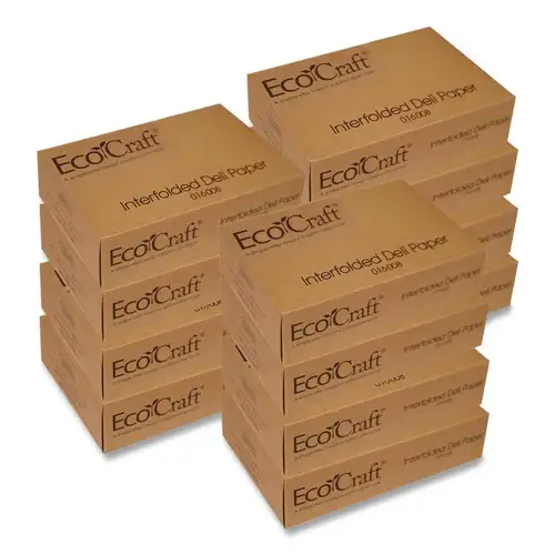 Bagcraft 16008 EcoCraft 8 x 10.75 Interfolded Soy Wax Deli Sheets (12/Carton)