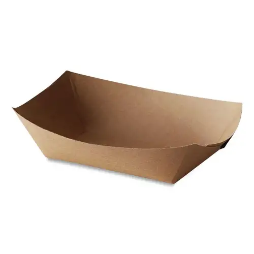 Bagcraft 300697 EcoCraft Paper Food Tray with 2-lb. Capacity - Natural (1000/Carton)