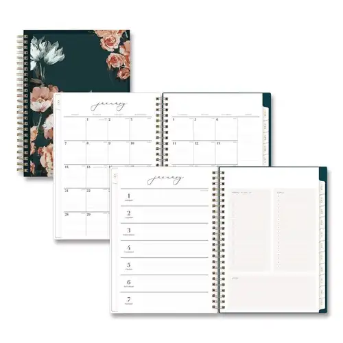 Blue Sky 8.63 in. x 5.88 in. 12-Month (Jan to Dec): 2026 Life Note-It Dania Weekly/Monthly Planner - Floral Artwork, Teal/Pink/Blue Cover