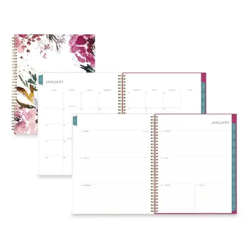 Blue Sky 11 in. x 8.5 in. 12-Month (Jan to Dec): 2026 Kelly Ventura Magenta Bloom Weekly/Monthly Planner - Floral Artwork, Multicolor Cover