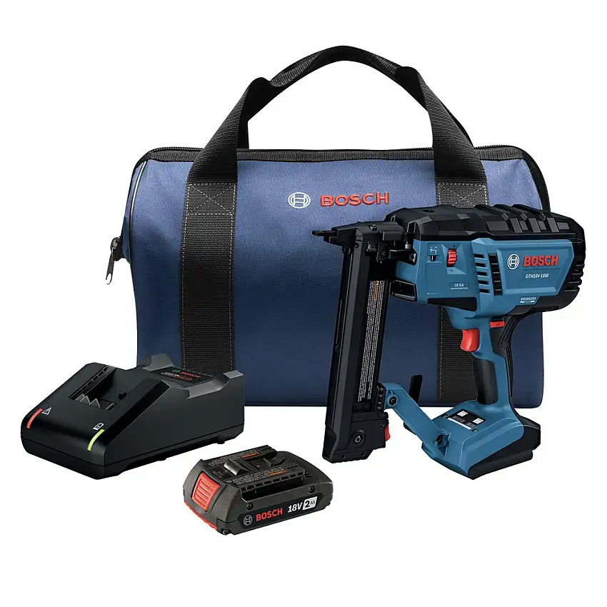 Bosch 18V Brushless Lithium-Ion 18-Gauge Cordless Narrow Crown Stapler Kit (2 Ah) - GTH18V-18MB12