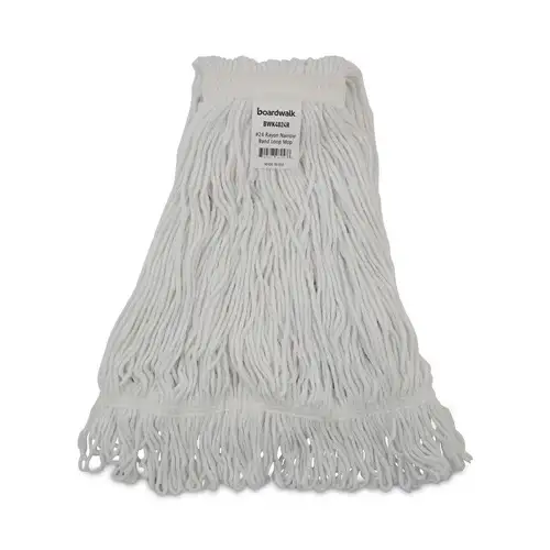 Boardwalk #24 Size Rayon Pro Loop Web/Tailband Wet Mop Head - White (12/Carton)