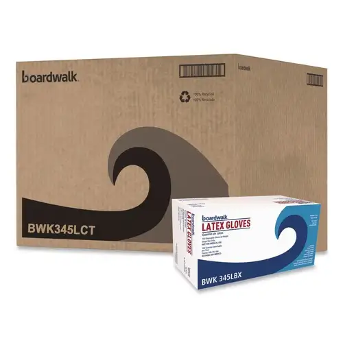 Boardwalk 4.4 mil 9.5 in. Long Powder-Free General-Purpose Latex Gloves - Large, Natural (100/Box, 10 Boxes/Carton)