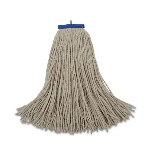 Boardwalk 24 oz. Cut-End Lie-Flat Cotton Wet Mop Head - White (12/Carton)