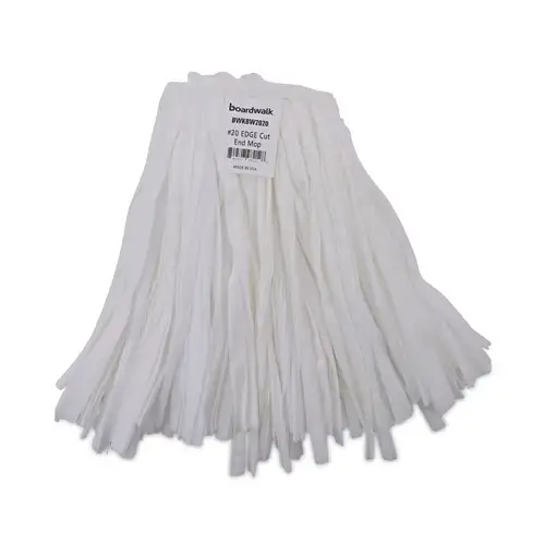 Boardwalk BWKBW2020 #20 Nonwoven Rayon/Polyester Cut End Edge Mop - White (12/Carton)
