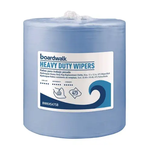 Boardwalk 12 in. x 12 in. Heavy Duty Hydrospun Wipers - Blue (475/Roll)