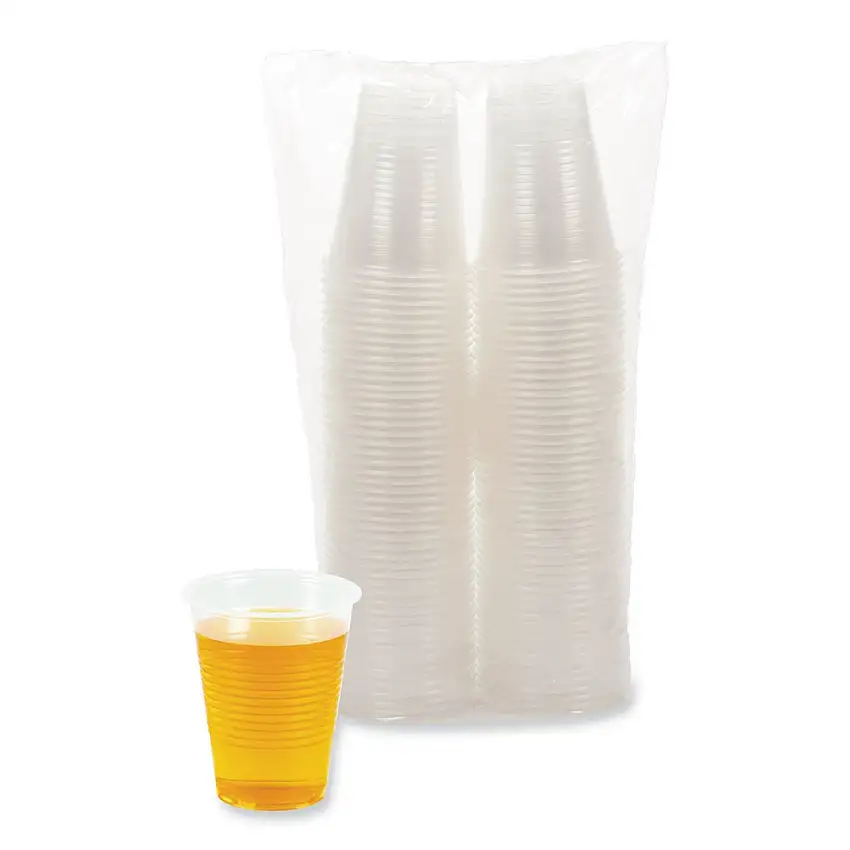 Boardwalk BWKTRANSCUP10PK 10 oz. Polypropylene Plastic Cold Cups - Translucent (100 /Pack)